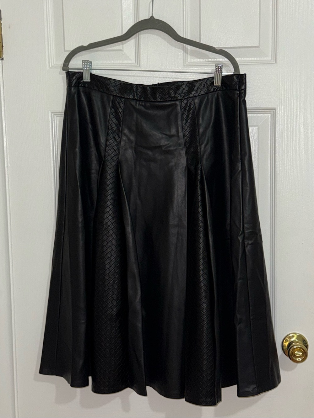 Apparalel Faux Leather Black A-Line Skirt